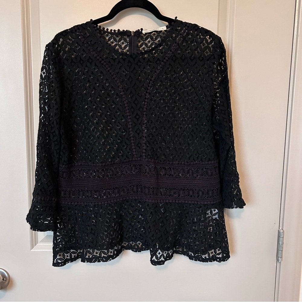 Black crochet style blouse